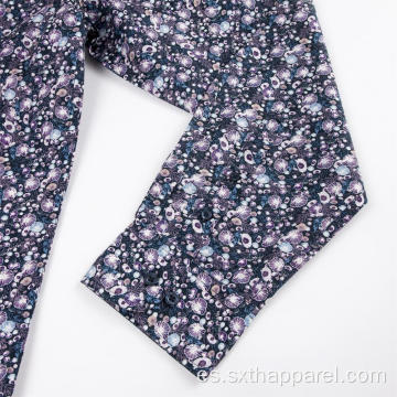 Camisa casual al aire libre de manga larga con estampado floral para hombre